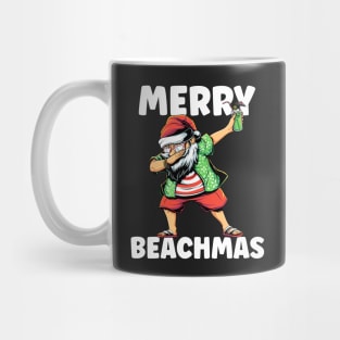 Merry Beachmas Dabbing Beach Santa Christmas Mug